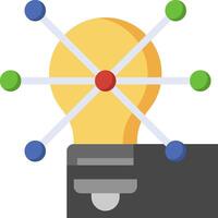 A light bulb with a network of dots vector