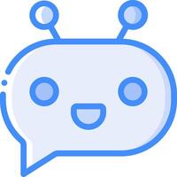 A chatbot icon with a smiley face vector
