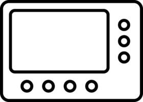 A black and white image of a television vector