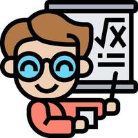 A cartoon man with glasses and a pointer vector