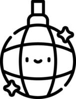 A black and white drawing of a globe with a smiley face vector