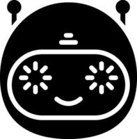 A black and white robot with a smiley face vector