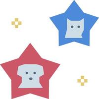 Two stars with a cat and dog on them vector