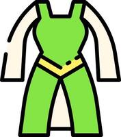 A green dress with a yellow belt vector