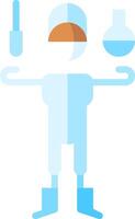 A cartoon man holding a flask and a thermometer vector