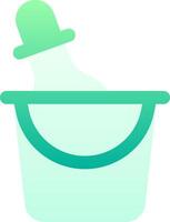 A bucket with a lid and a bottle inside vector