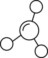 A drawing of a molecule with four circles vector