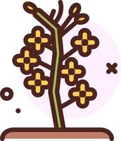 A tree with flowers and leaves on it vector
