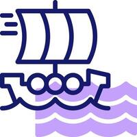 A boat with sails on it is floating in the water vector