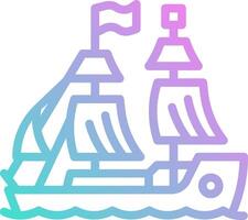 A ship with sails and flags on it vector