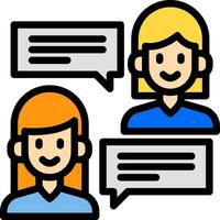 Two people with speech bubbles on a white background vector
