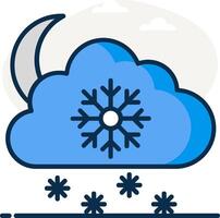 Winter weather icon with snowflakes and moon vector