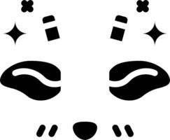 A black and white drawing of a cat's face vector