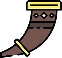 A horn with a yellow and brown color vector