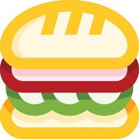 A hamburger with lettuce, tomato and cheese vector