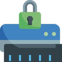 A blue and green padlock on top of a computer vector