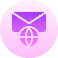 Email icon with a globe and an envelope vector
