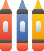 Three colored pencils on a white background vector