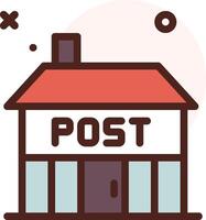 A post icon with a house and a red roof vector