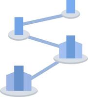 A diagram of a network with three buildings vector