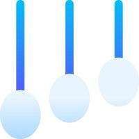 Three blue and white spoons with a white background vector