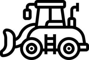 A black and white drawing of a bulldozer vector