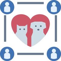A dog and cat are surrounded by people and social media icons vector