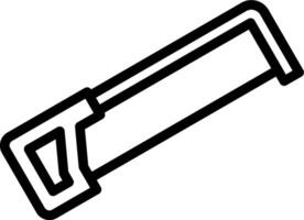 A black and white drawing of a chainsaw vector