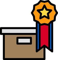 A box with a star and ribbon on it vector
