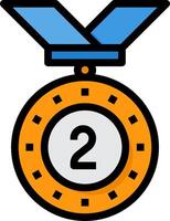 A medal with the number two on it vector