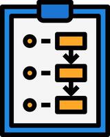 A clipboard with a diagram of a process vector