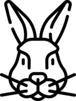 A black and white line drawing of a rabbit vector