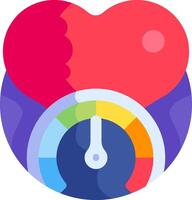A heart and a meter with a rainbow on it vector