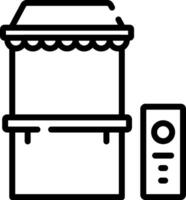 A black and white illustration of a vending machine vector
