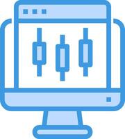A computer monitor with a blue icon vector