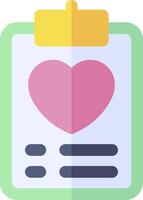 A clipboard with a heart on it vector