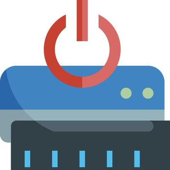 A server with a power button on top vector