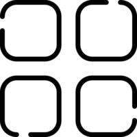 Four square shaped icons with black lines vector