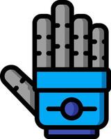 A glove with a blue and gray hand vector