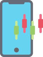 A phone with a colorful phone and a green and pink ice cream vector