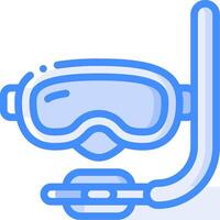 A blue scuba mask and snorkel vector