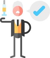 A man with a syringe and a tick mark vector