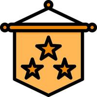 A badge with three stars on it vector