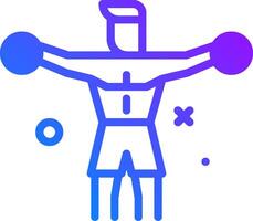A man with a dumbbells on his shoulders vector