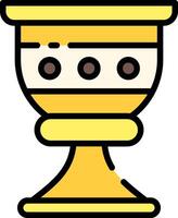 A golden cup with three dots on it vector
