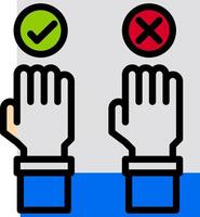 Two hands with thumbs up and thumbs down vector