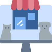 A cat and dog are sitting in front of a computer screen vector