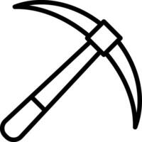 A black and white drawing of a pickaxe vector