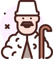 A man with a cane and hat vector