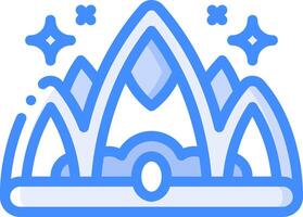 A crown icon with a blue background vector